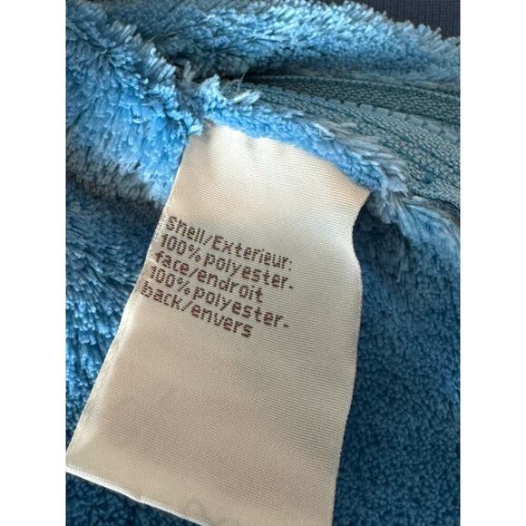 Tsunami Blue faux suede faux fur 1/2 zip pull over, sweater/jacket/coat size sm - Picture 11 of 11